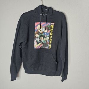 Funimation My Hero Academia Fan Merch Hoodie Black Graphic Unisex Size M Medium‎